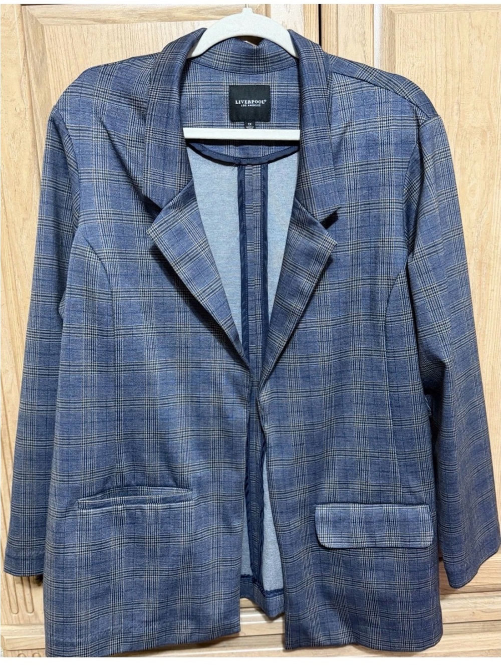 Liverpool Blue and Gray Plaid Sport Coat